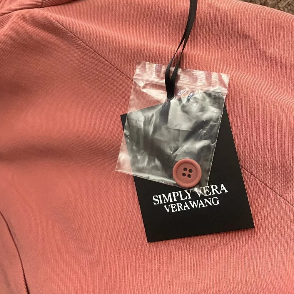 SIMPLY VERA Vera Wang Coquette Pink Roll-Tab Open Front Relaxed Blazer L